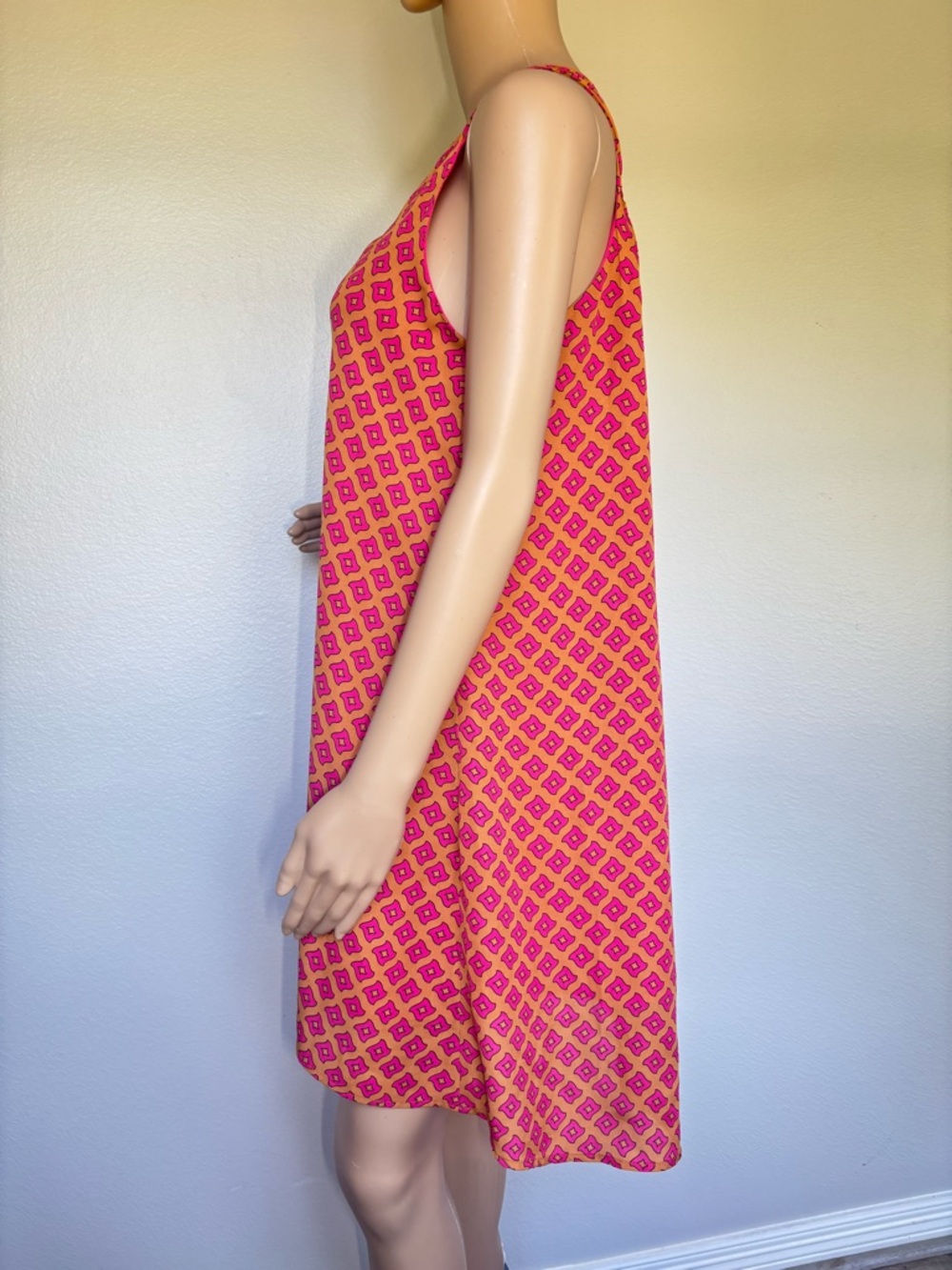 Cameo & Myth Sleeveless, Geometric High-Low Shift Dress in Pink and Orange NWOT - Picture 5 of 16
